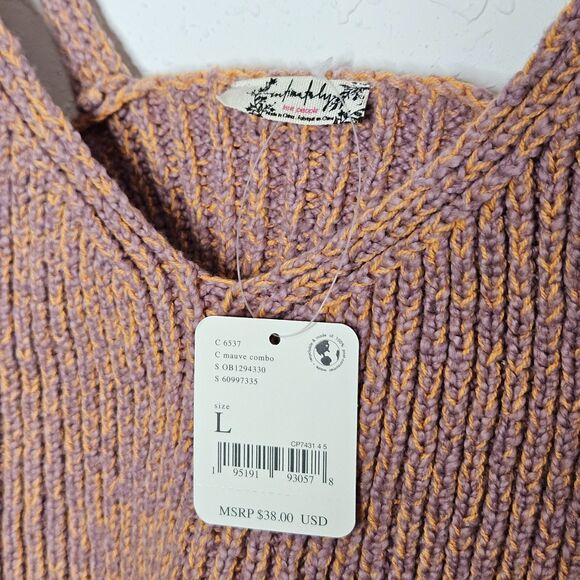 Intimately Free Free People Knit Here All Day Bralette Mauve Combo Large‎ NEW - Picture 3 of 6